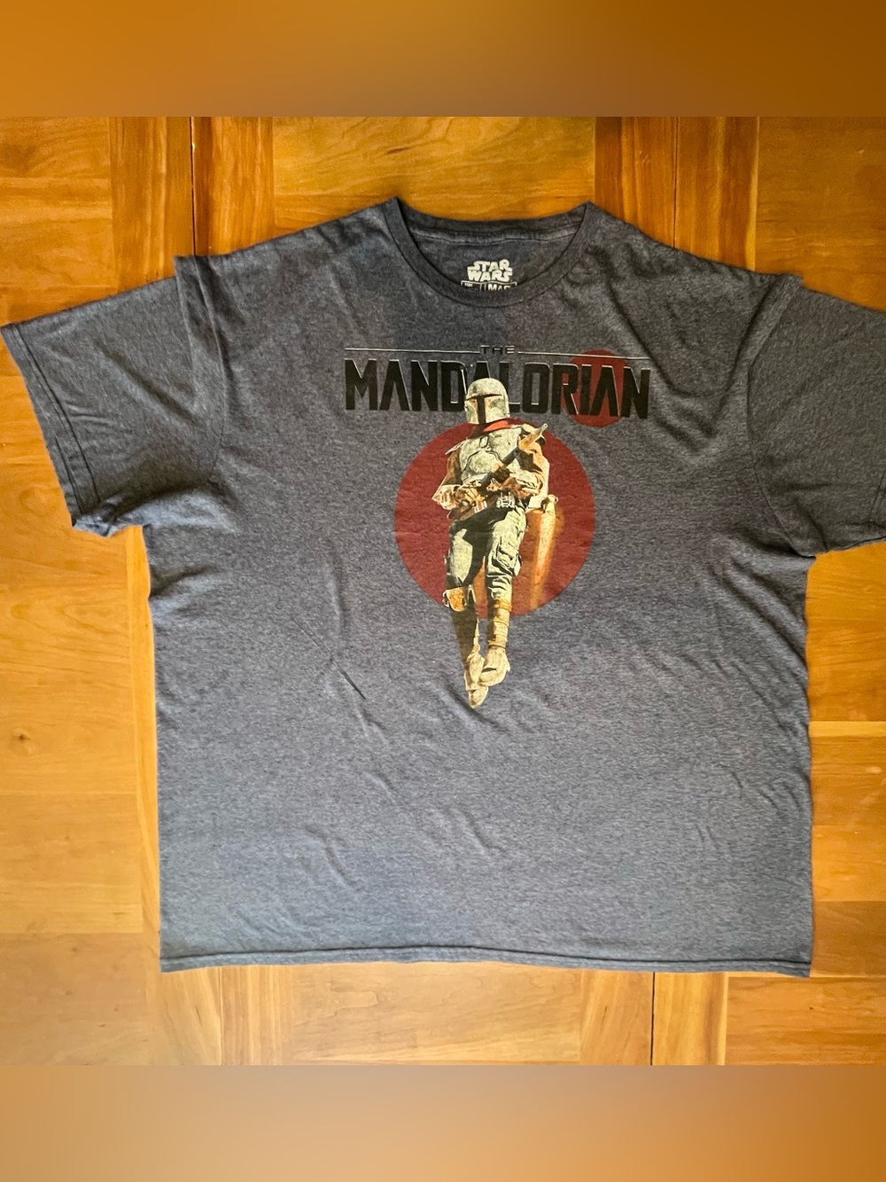 Star Wars The Mandalorian Boba Fett Graphic T-Shirt Gray 2XL Mad Engine EUC